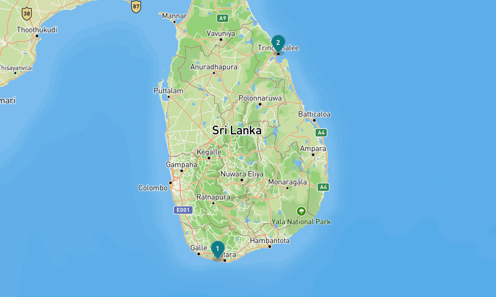 Map of 2 places